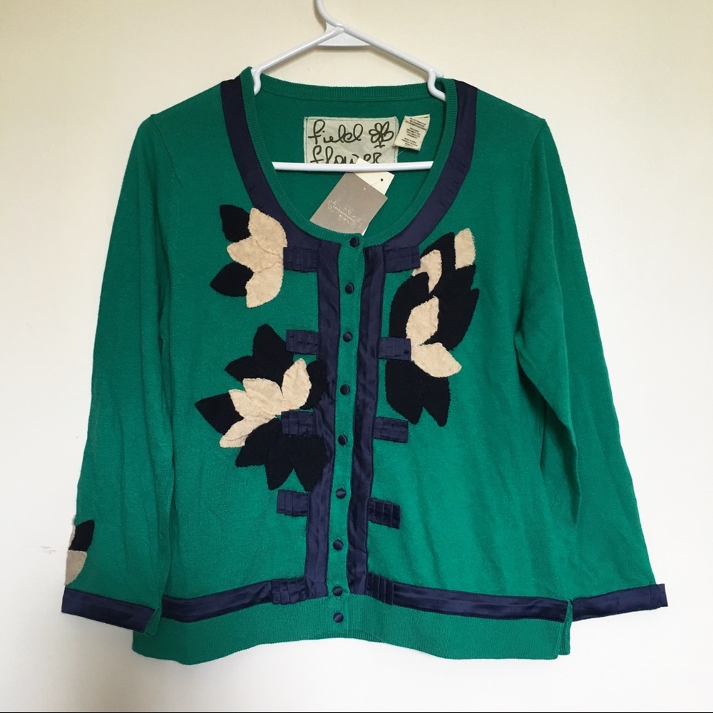 Anthropologie Field Flower Cardigan